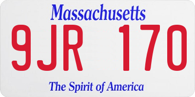 MA license plate 9JR170