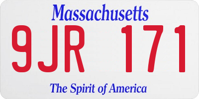 MA license plate 9JR171