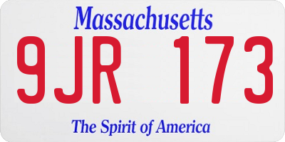 MA license plate 9JR173