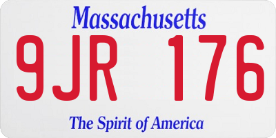 MA license plate 9JR176