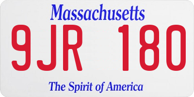 MA license plate 9JR180