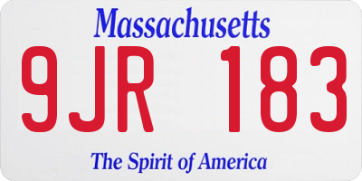 MA license plate 9JR183