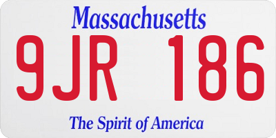 MA license plate 9JR186