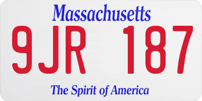 MA license plate 9JR187