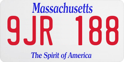 MA license plate 9JR188