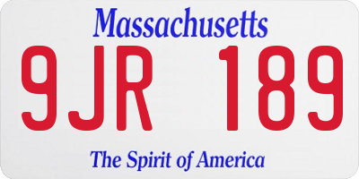 MA license plate 9JR189