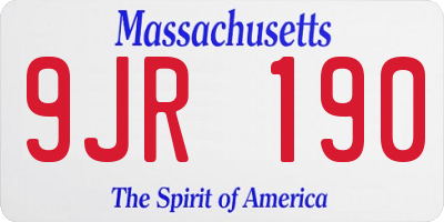 MA license plate 9JR190