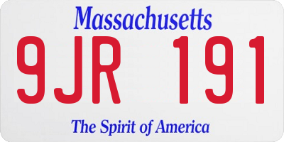 MA license plate 9JR191