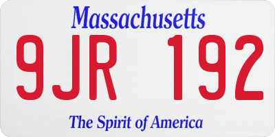 MA license plate 9JR192