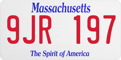 MA license plate 9JR197