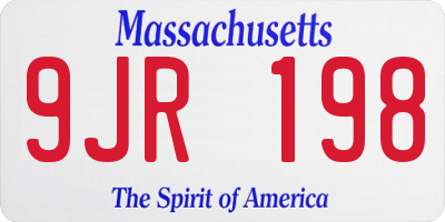 MA license plate 9JR198