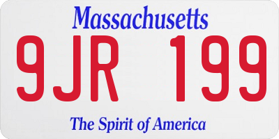 MA license plate 9JR199
