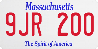 MA license plate 9JR200