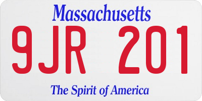 MA license plate 9JR201