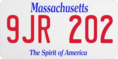 MA license plate 9JR202