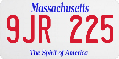 MA license plate 9JR225