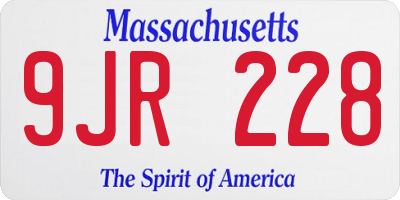MA license plate 9JR228