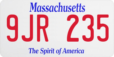 MA license plate 9JR235