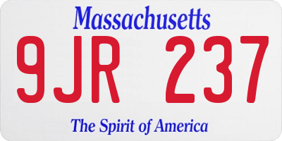 MA license plate 9JR237