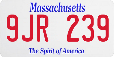 MA license plate 9JR239