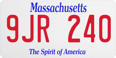 MA license plate 9JR240