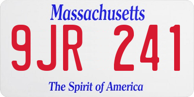 MA license plate 9JR241
