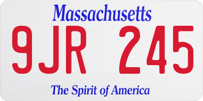 MA license plate 9JR245