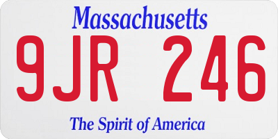 MA license plate 9JR246