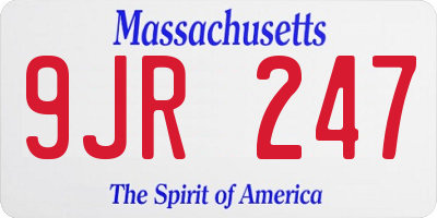 MA license plate 9JR247