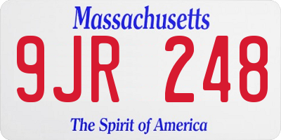 MA license plate 9JR248