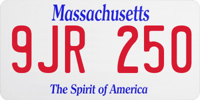 MA license plate 9JR250