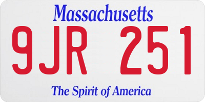 MA license plate 9JR251