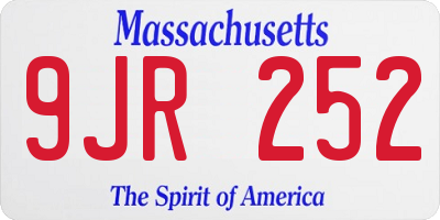 MA license plate 9JR252