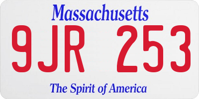 MA license plate 9JR253