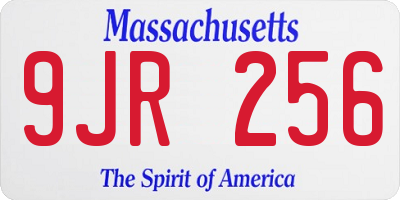 MA license plate 9JR256