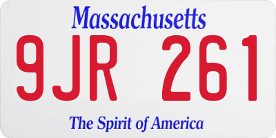 MA license plate 9JR261