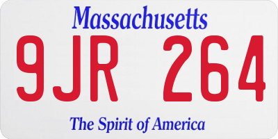 MA license plate 9JR264
