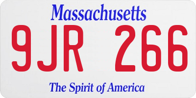 MA license plate 9JR266