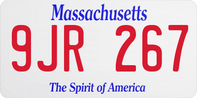 MA license plate 9JR267