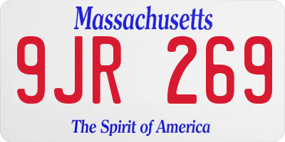 MA license plate 9JR269
