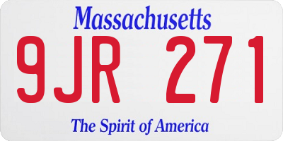 MA license plate 9JR271