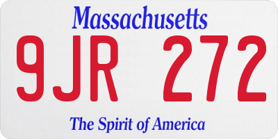 MA license plate 9JR272