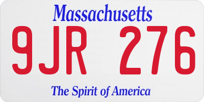 MA license plate 9JR276