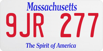 MA license plate 9JR277
