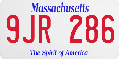 MA license plate 9JR286