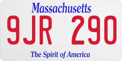 MA license plate 9JR290