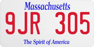 MA license plate 9JR305