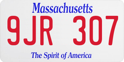 MA license plate 9JR307