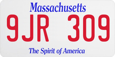 MA license plate 9JR309