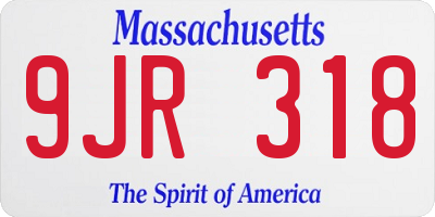 MA license plate 9JR318